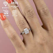 Sterling Silver 2ct Moissanite Engagement Ring with Thorn Branch Design for Women