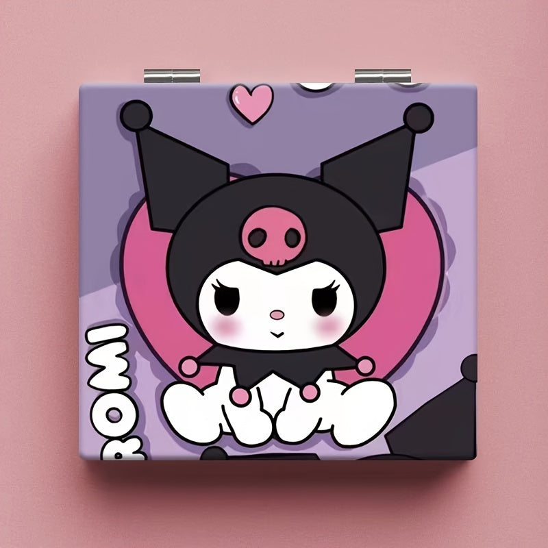 Hello Kitty Kuromi Compact Mirror Double-Sided HD Reflection Foldable Portable Makeup Accessory