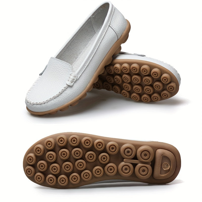 Women's Round Toe Loafers Slip-On Casual Shoes Lightweight Comfort