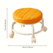 Многофункциональный табурет на колесиках с сиденьем из пеноматериала с эффектом памяти — идеально подходит для принятия ножных ванн и повседневного использования дома, прочная конструкция из цельного дерева