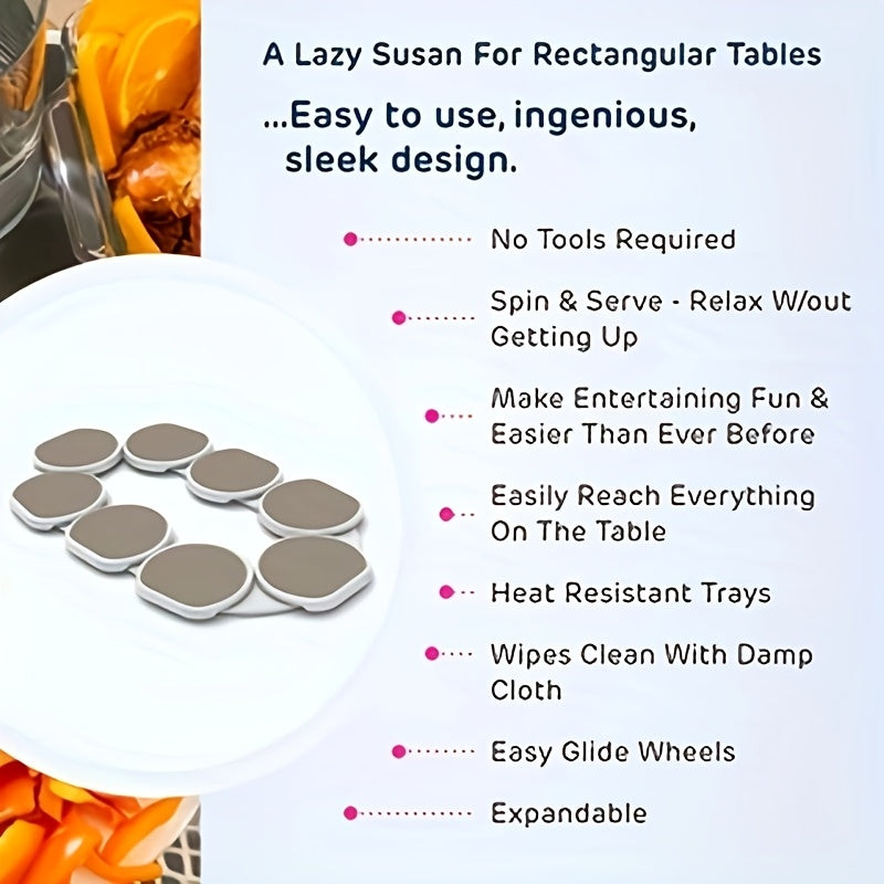 16 dona kengaytiriladigan Lazy Susan aylantiruvchi stol 360° aylanadigan ko'p qavatli plastmassa oshxona uchun