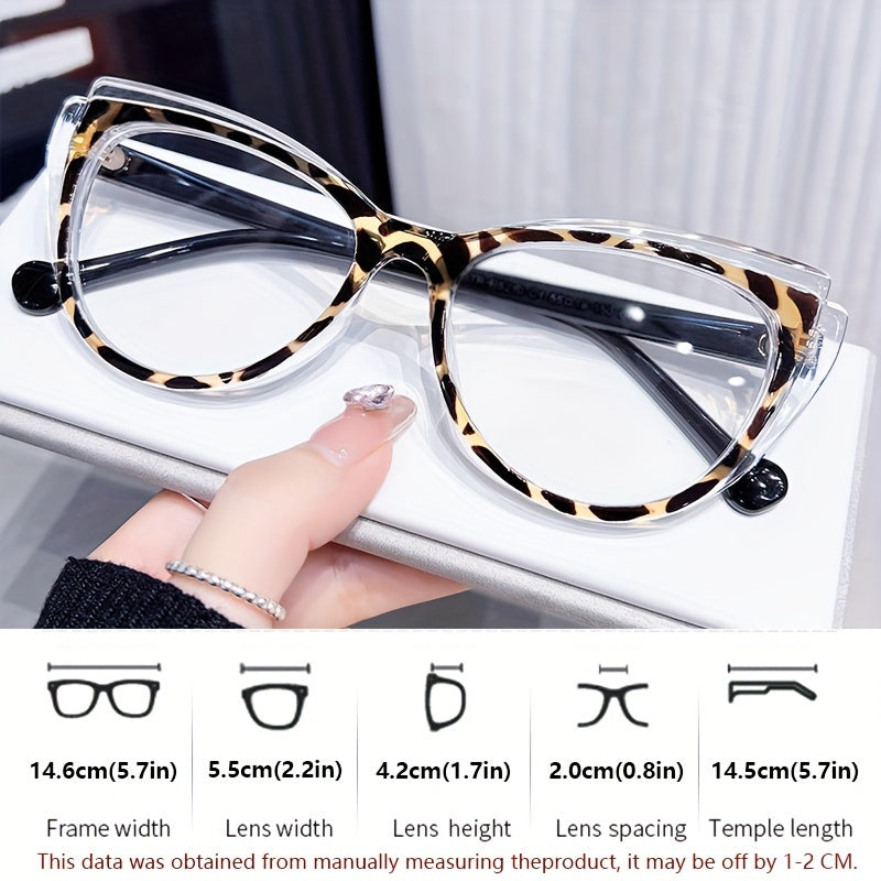 Ayollar uchun vintage mushuk ko'zli o'qish ko'zoynaklari, AC linzalari, plastik ramka, shaffof dizayn, kattalashtirish +1.0 dan +4.0 gacha, anti-tuman mato bilan birga.