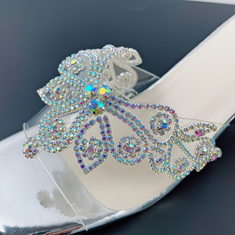 White Glass Rhinestone Applique for Shoes Dresses Bags - Handcrafted DIY Embellishment