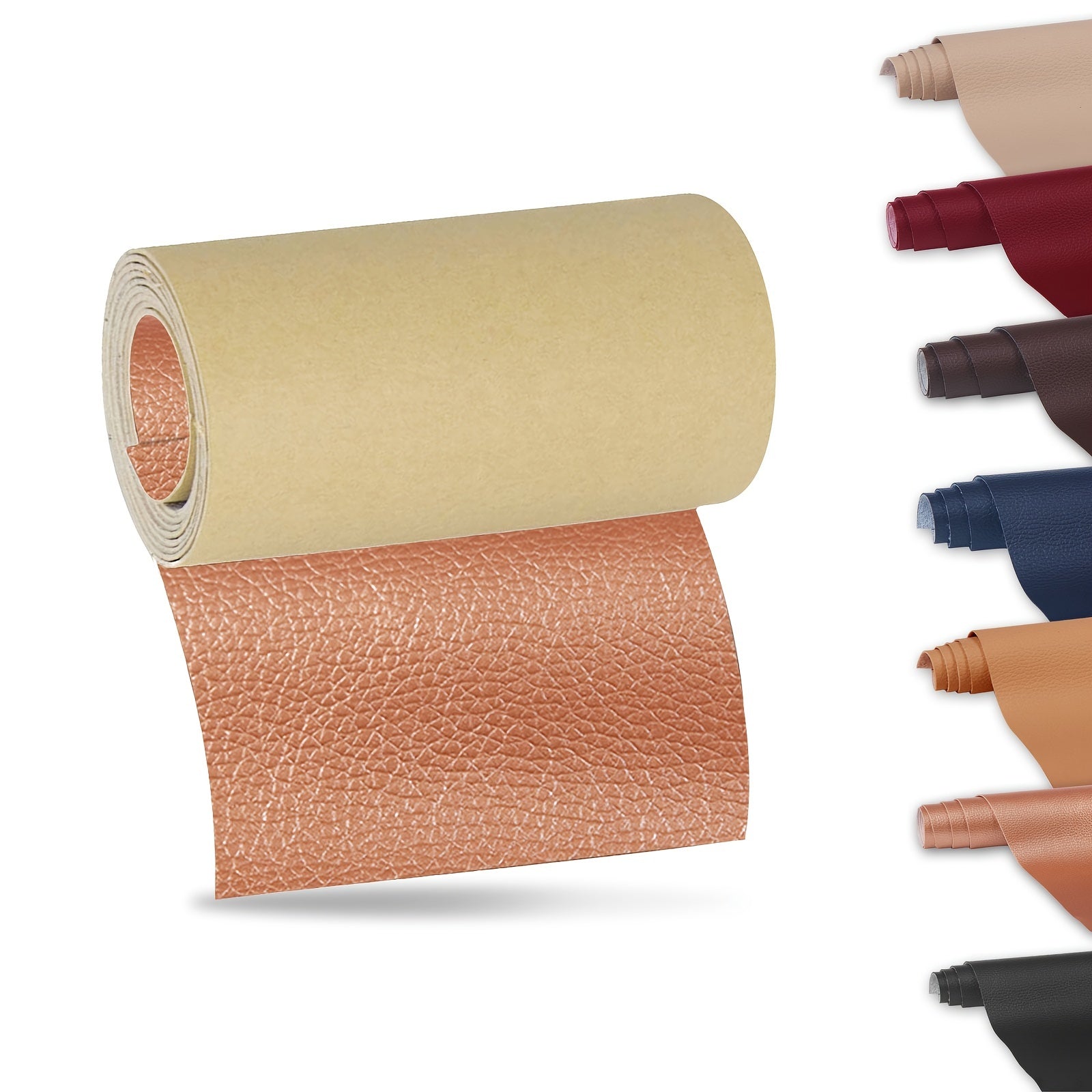 O'z-o'zidan yopishadigan charm ta'mirlash lenti, aralash ranglar, 7.62x152.4cm, mebel, avtomobil o'rindiqlari uchun