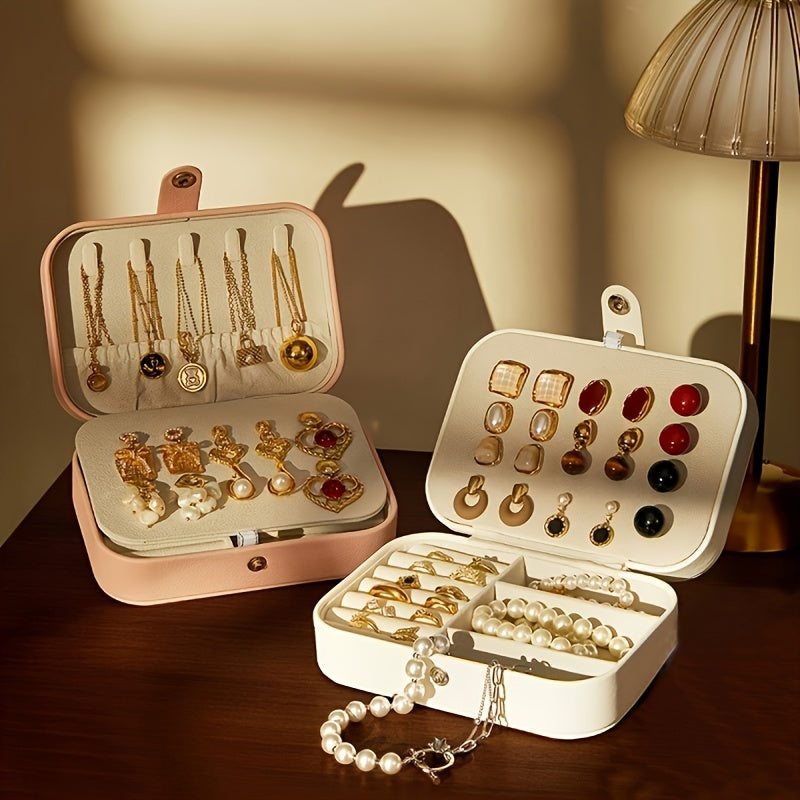 Jewelry Organizer Compact Storage Box for Rings and Earrings Giftable