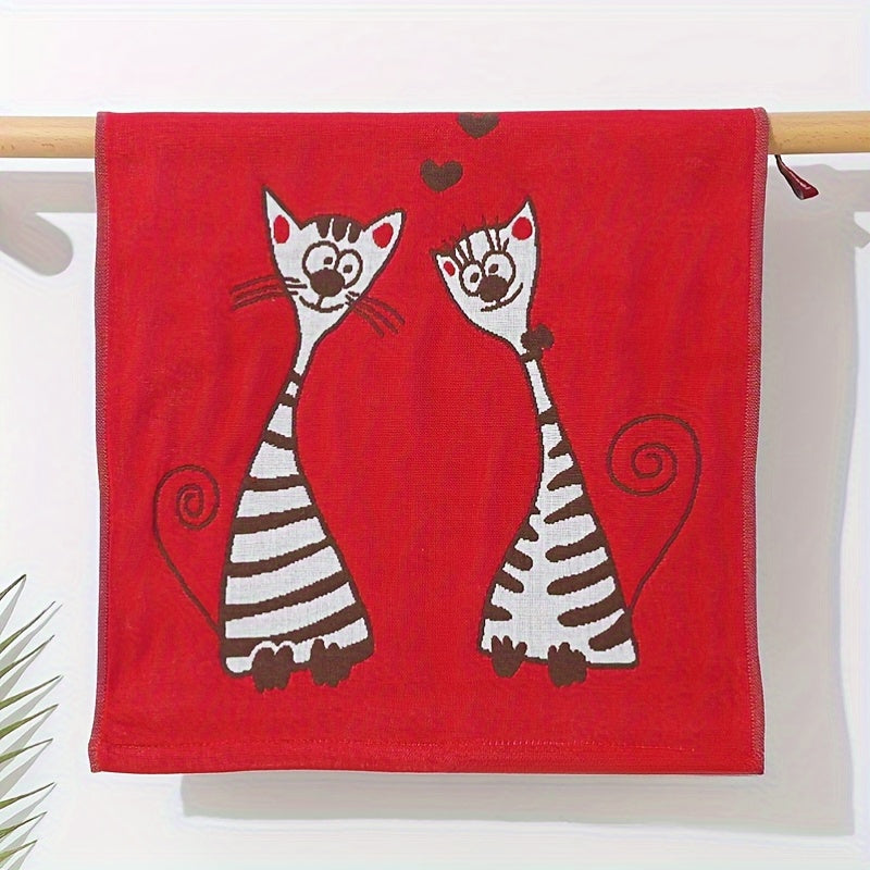 Zamonaviy juftlik mushuk gazli kvadrat sochiqlar 3 ta to'plamda, 100% paxta, yumshoq va singdiruvchi, oshxona va hammom uchun juda yaxshi, 5gsm - Ajoyib Rojdestvo sovg'asi.