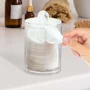 Acrylic Qtip Dispenser with Lid for Bathroom or Makeup Pads 11cm x 7cm