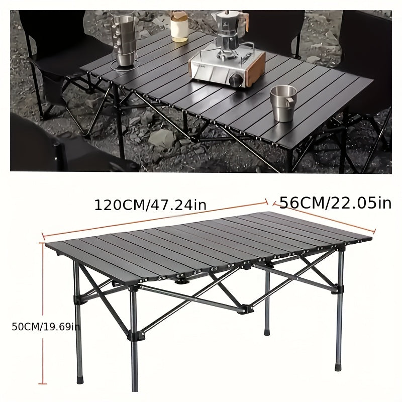 Portable Stainless Steel Folding Table for Camping and Outdoor Picnics