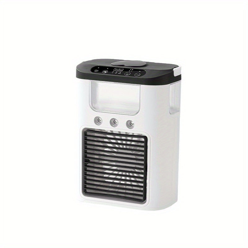 Portable Mini Air Conditioner Fan with Evaporative Cooler Humidifier USB Personal Desktop Cooling for Camping Office Car