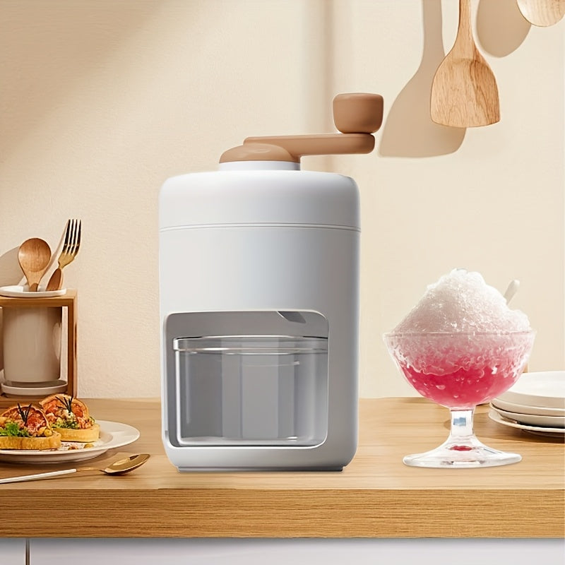 Manual hand-cranked ice shaver and smoothie maker for fruit milkshakes seafood easy to use ergonomic handle no electricity required for home restaurant