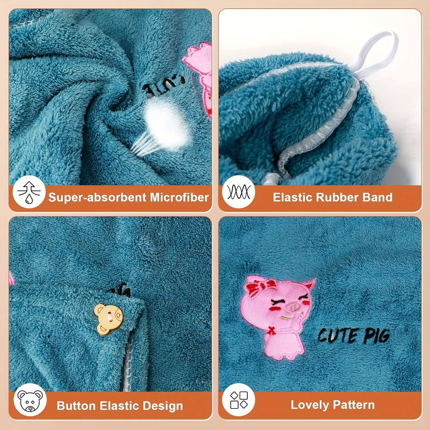 Dry Hair Towel for Ladies Super Absorbent Lightweight with Headscarf Hat