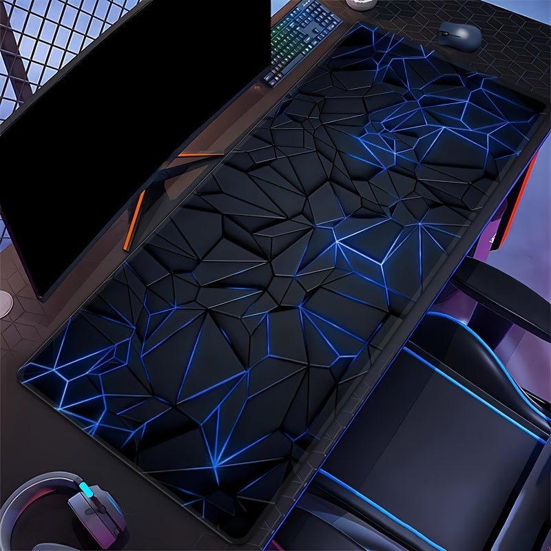 Large Blue 3D Textured Waterproof Non-Slip Rubber Mouse Pad for Gaming and Office