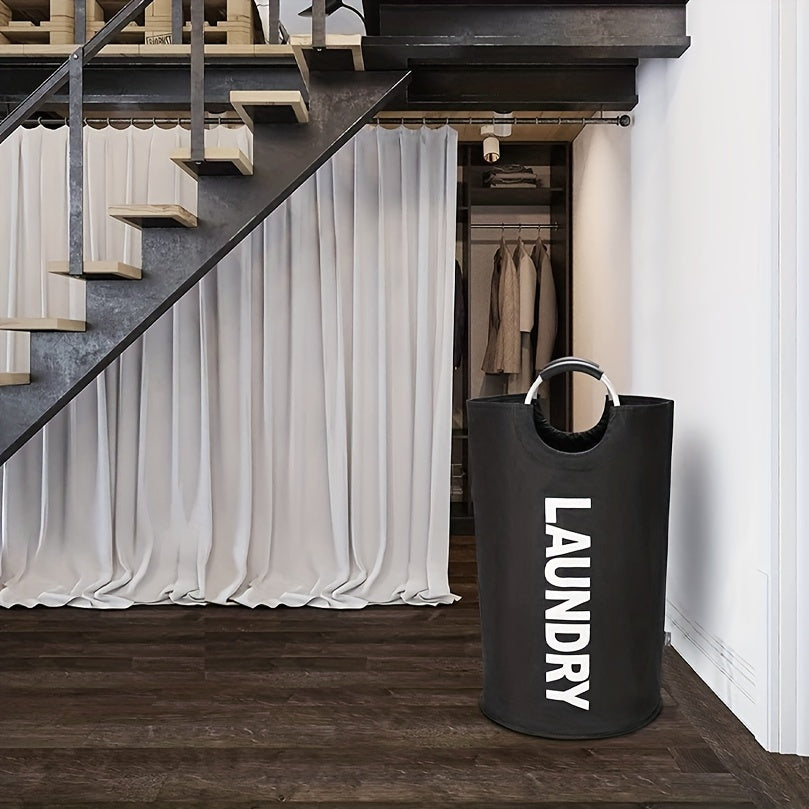 Gran cesta de ropa plegable de 82L con soporte para dormitorios y baños