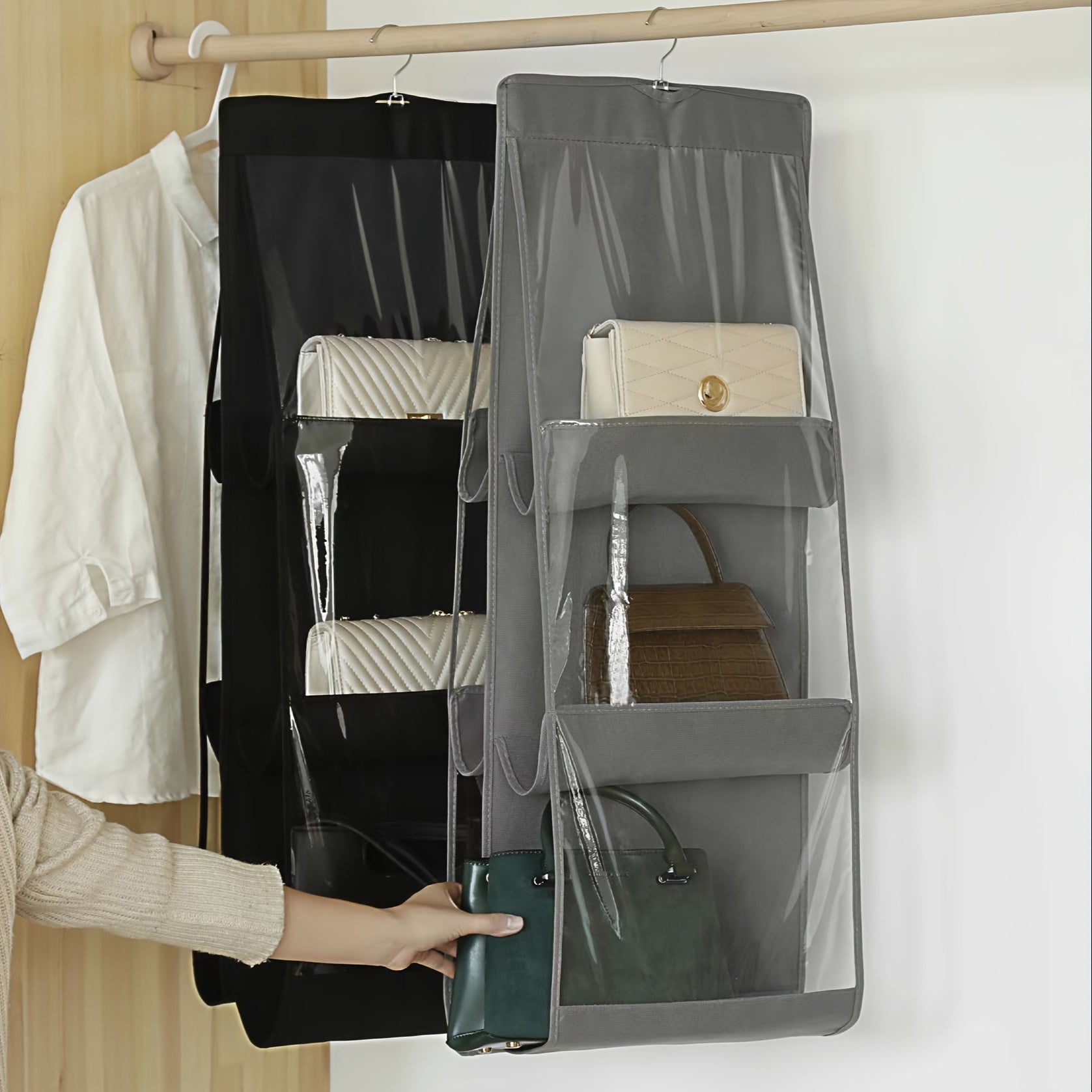 Hanging Storage Organizer for Clothes Socks Underwear and Hats Dustproof Space Saver