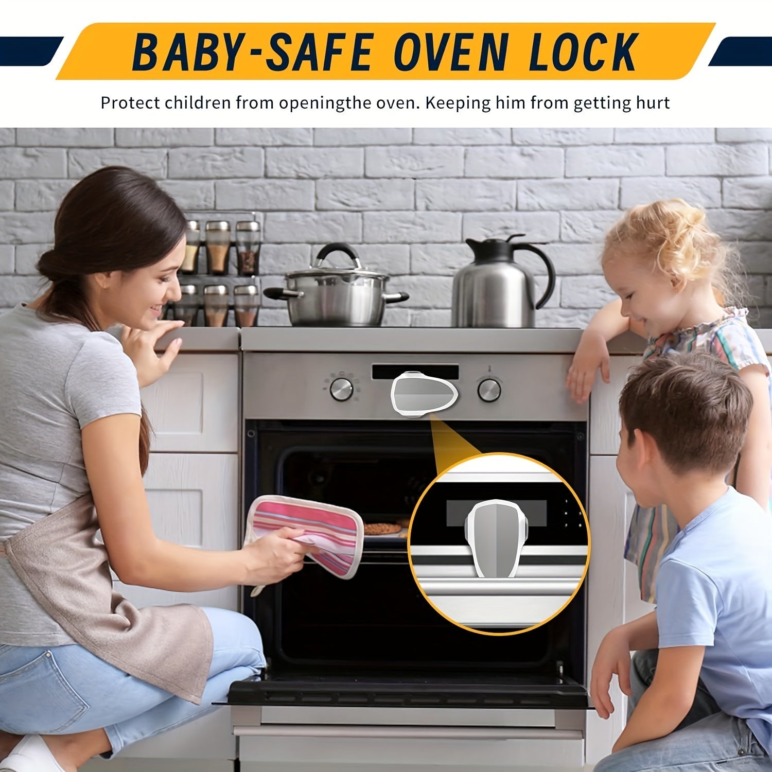 180-Degree Rotatable Oven Lock for Safety on Ovens, Microwaves, and Appliances