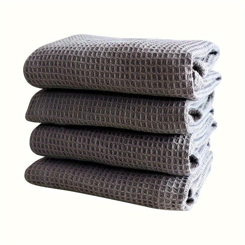 Ultra Absorbent Waffle Weave Cotton Dish Towels Set for Kitchen Cleaning and Drying