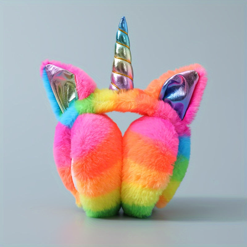 Sevimli Qish Unicorn Quloq Qopqog'i: Egiluvchan, Qulay Fleece Quloq Isitgichlari Ayollar uchun, Tanlash uchun Turli Ranglar