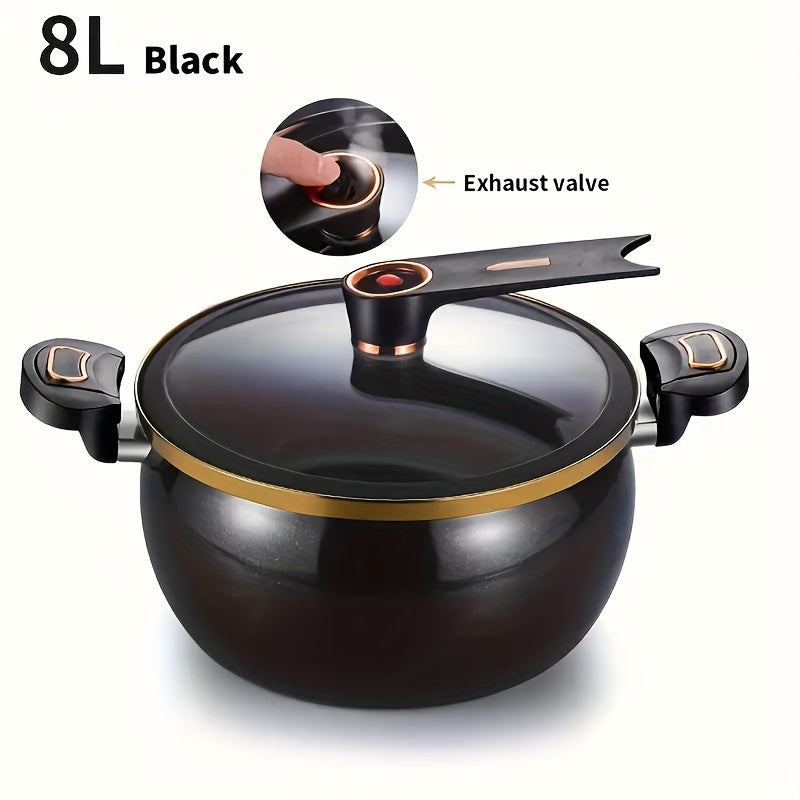 Ceramic Stockpot 7.99L with Twist-Lock Handles Stovetop Compatible for Soups and Stews