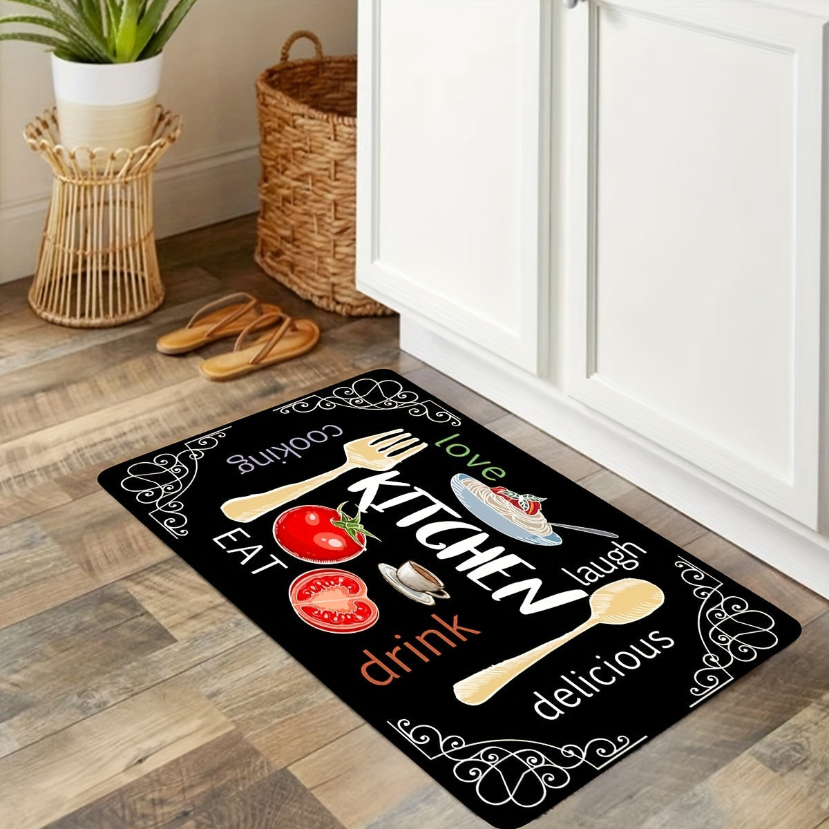 Stain Resistant Memory Foam Kitchen Rug Waterproof Absorbent Non-Slip