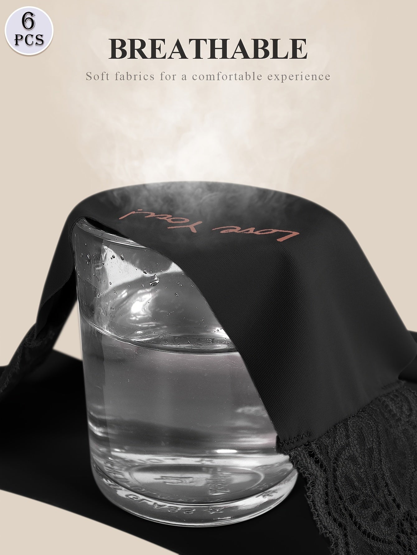 Women’s Lace Low Waist Briefs 6 Pack Solid Light Breathable Underwear