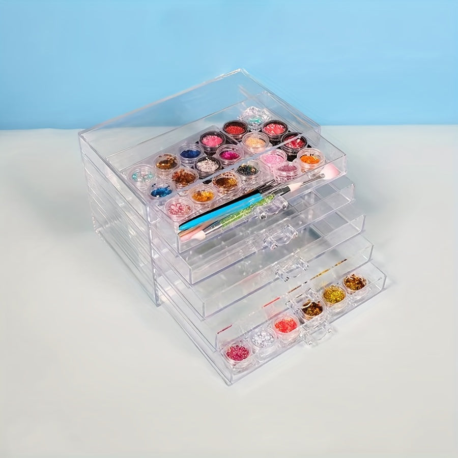 Caja de almacenamiento de joyas de 5 capas y gran capacidad para collares y anillos