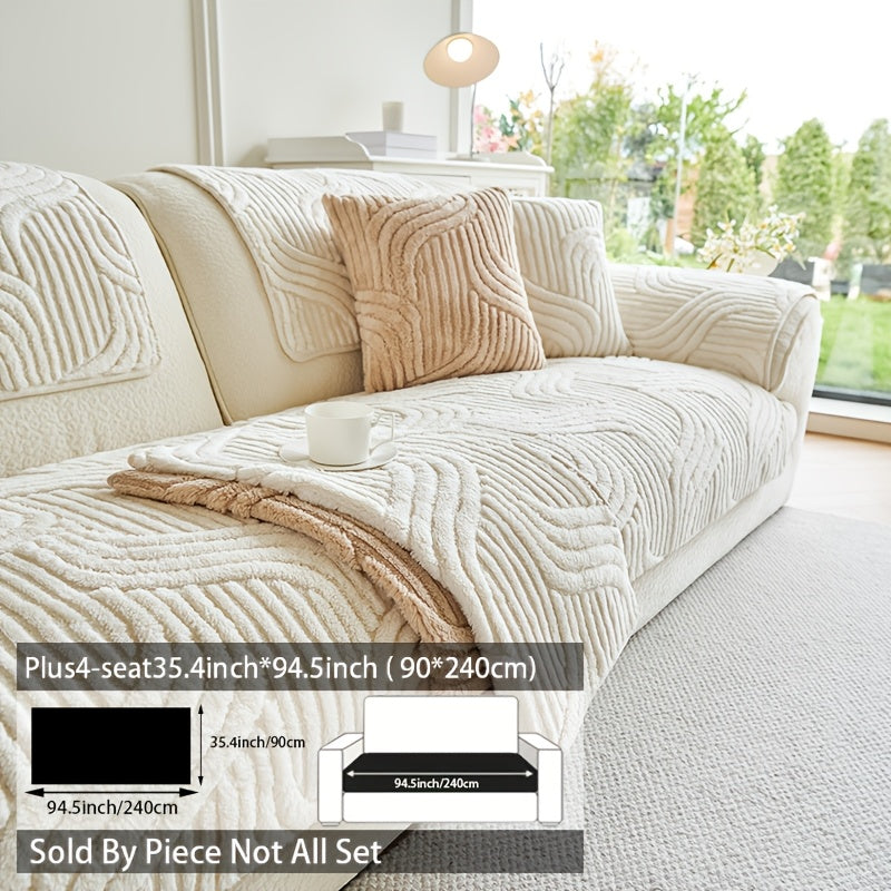 Zamonaviy Jacquard T-qoʻshiq qoplamasi, armchairdan bo‘lakli divanlargacha, sirpanmaydigan velvettan tayyorlangan