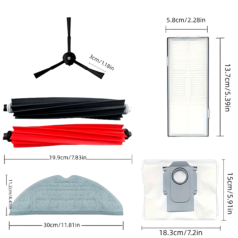 20pcs Vacuum Cleaner Accessories Kit for Roborock S8 Pro Ultra with Main Brushes HEPA Filters Side Brushes Dust Bags and Mop Pads