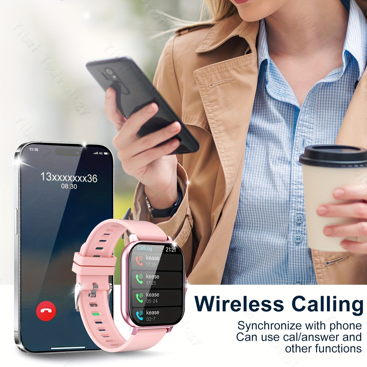 Smart Watch Men Women 1.83-Inch HD Screen Voice Assistant Fitness Tracker