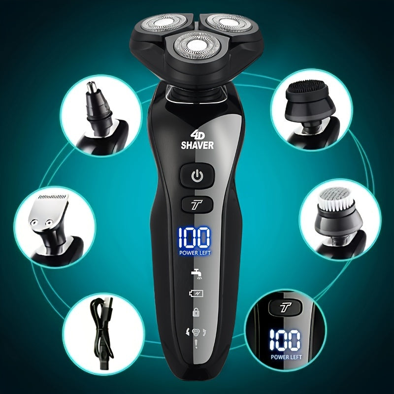 Men's Electric Grooming Kit with Razor Trimmer Nose Sideburns Face Brush