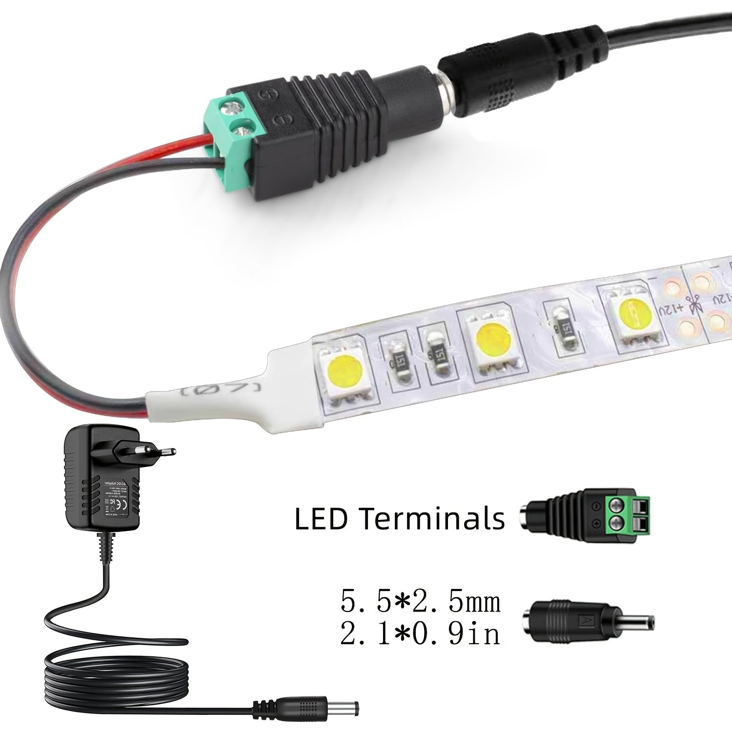 3-in-1 Power Adapter European Plug 12V 1A for Security Cameras CCTV LED Lights