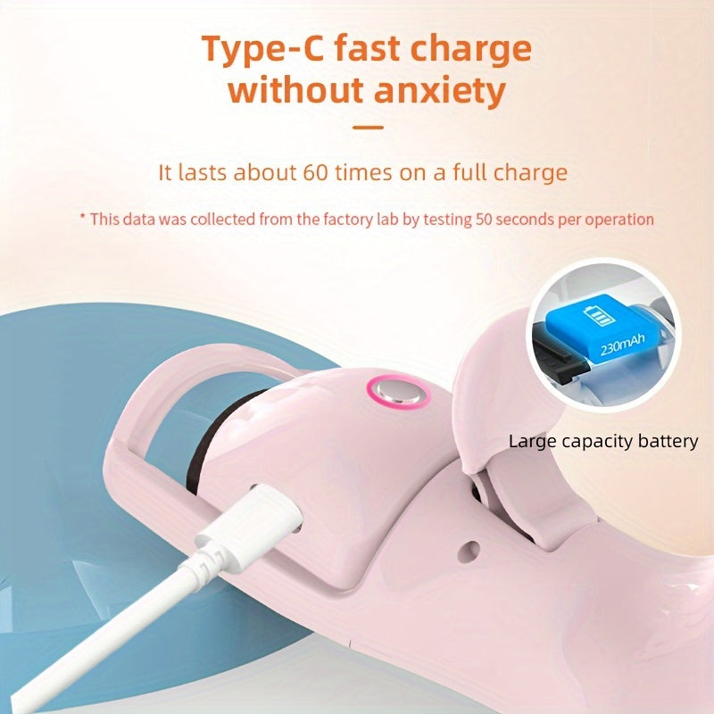 Electric Handheld Eyelash Curler with 3 Heating Modes Rechargeable Battery USB Powered