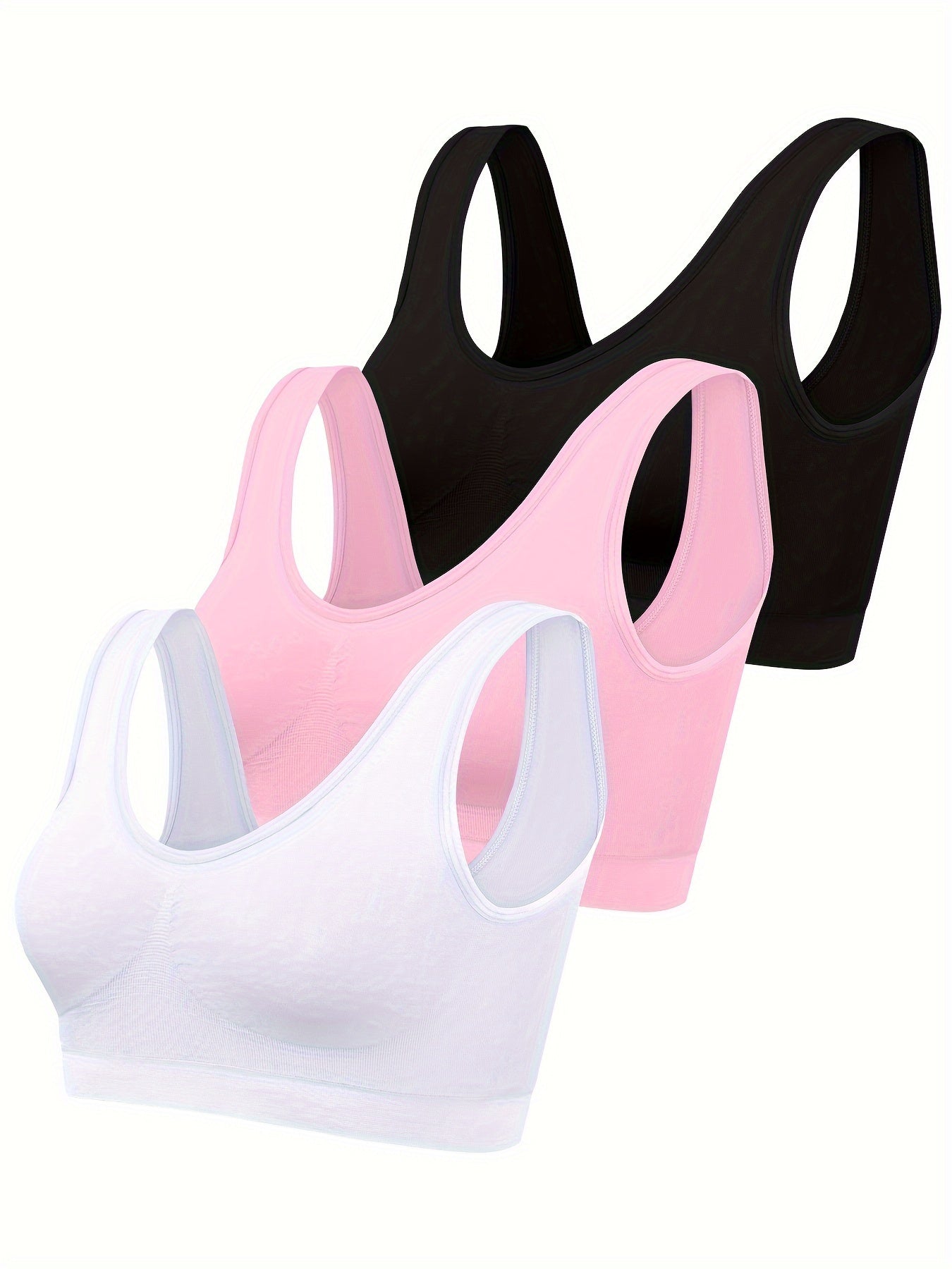 Women's Seamless Sports Bras for Yoga and Fitness Lightweight No Padding Nylon Blend