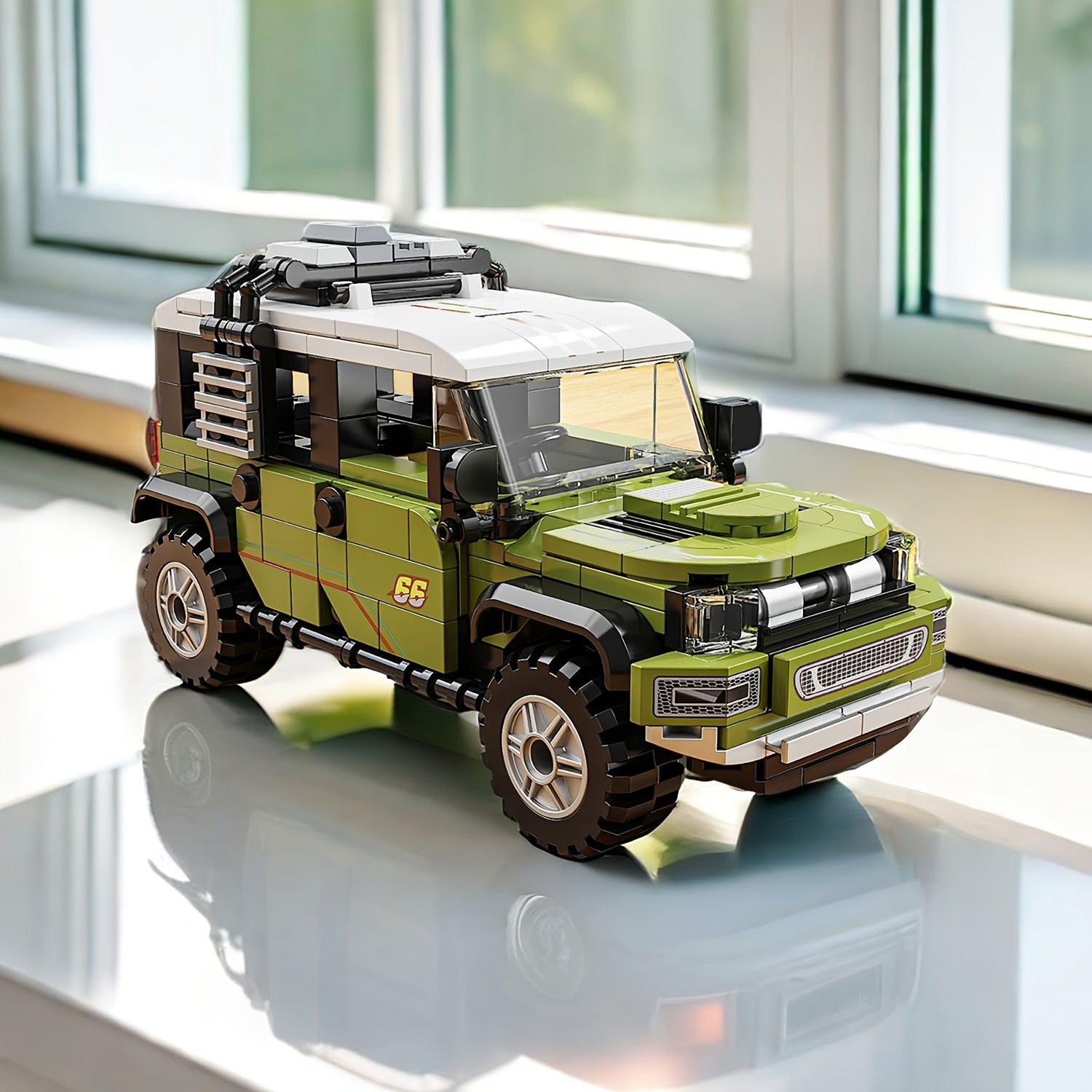 330-Piece Green Off-Road SUV Building Kit for Teens 6+ with ABS Blocks