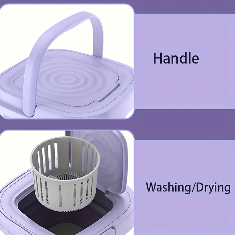 Portable 8L Foldable Mini Washing Machine for Small Clothes and Travel