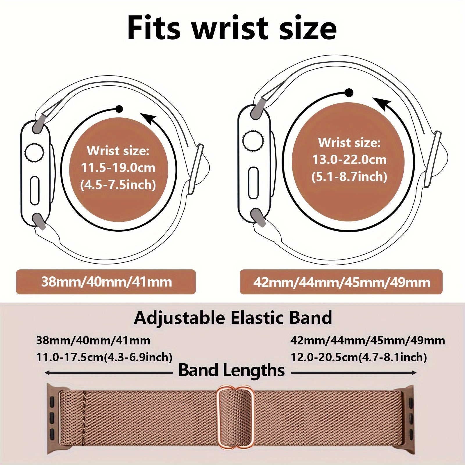 Nylon Braided Leopard Print Watch Band for Apple Watch Adjustable Size No Battery