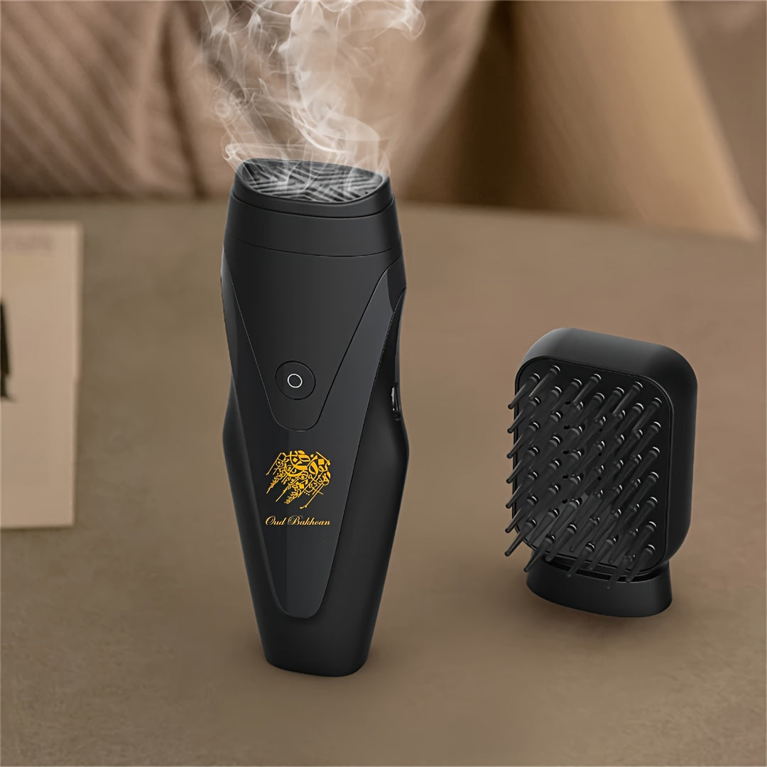 USB-заряжаемый триммер для волос с ароматерапевической насадкой в элегантном черном дизайне, литиевая батарея, сменные насадки, портативный инструмент для ухода за мужчинами, стильный и изысканный.