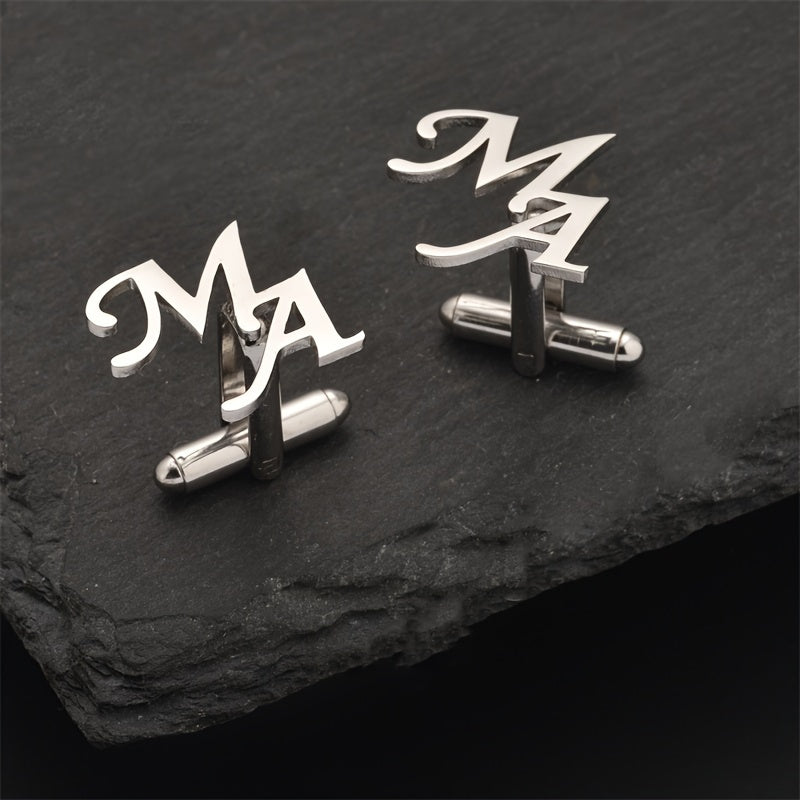Мужские запонки из нержавеющей стали с буквой C для свадеб и подарков друзьям жениха