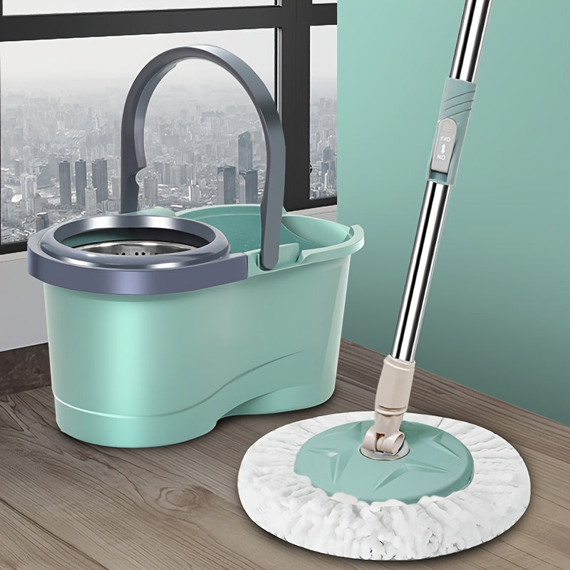 Automatic Spin Mop with Bucket for Wooden Floors and Walls Hands-Free Floor Cleaning System Microfiber Pads
