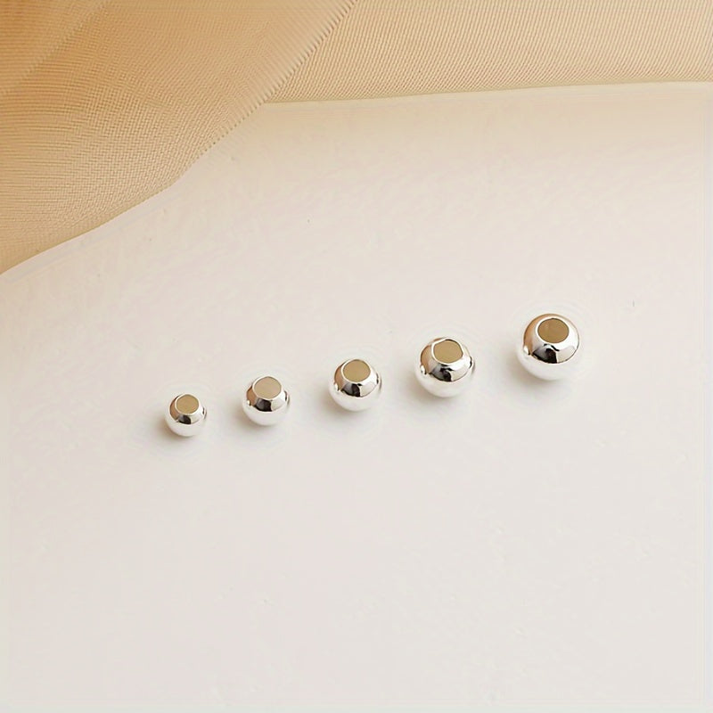 925 Sterling Silver Spacer Beads for Jewelry Making, Round, 10-40 Pieces
