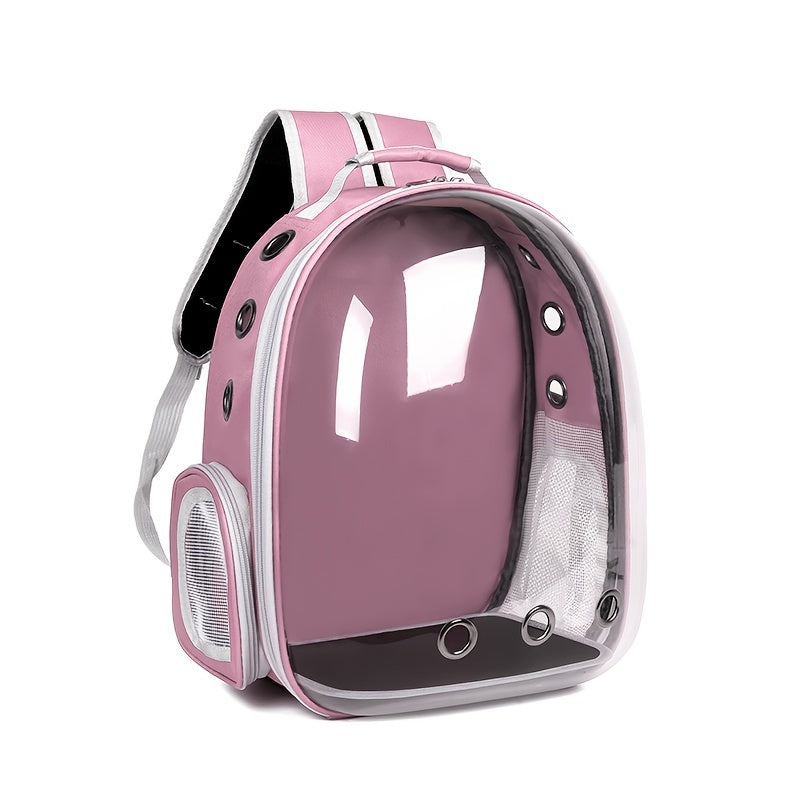 Transparent Cat Backpack Carrier for Large Cats Breathable Zipper Closure Double Shoulder Straps