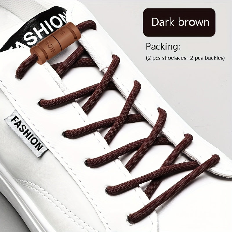 Unisex Elastic Shoe Laces with Buckles for Sports & Casual Shoes
