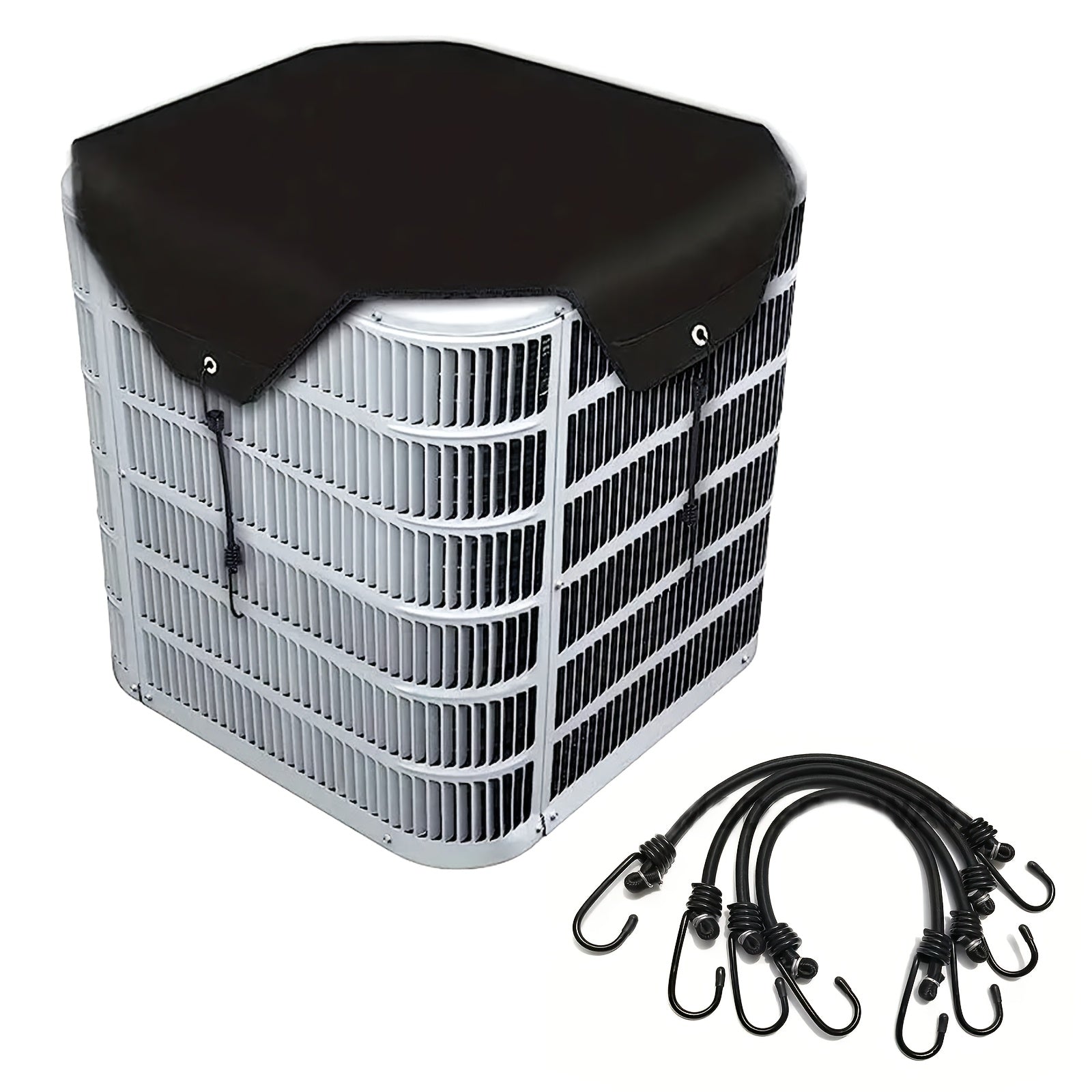 Heavy Duty Waterproof Air Conditioner Cover for Outdoor Central Units with Bungee Cords