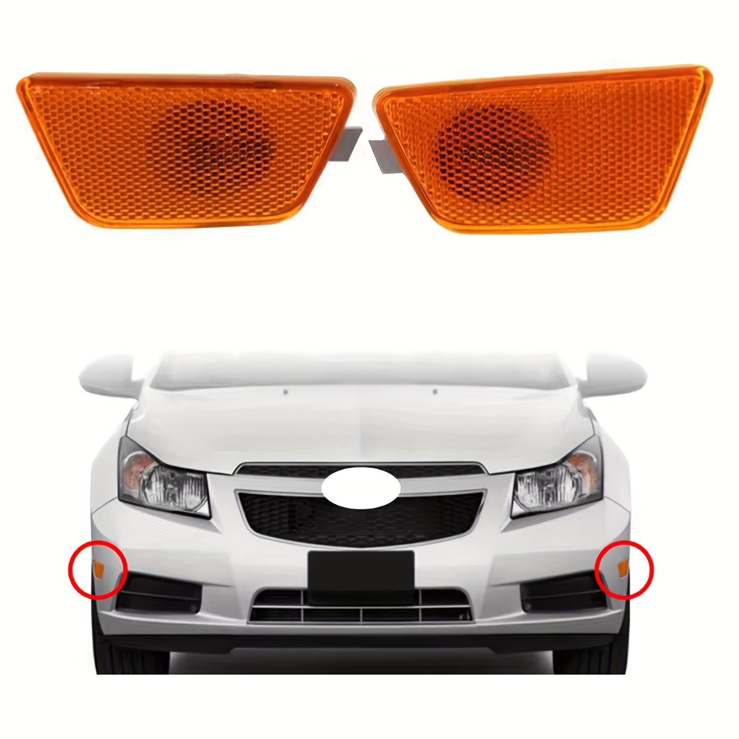 Right Front Passenger Side Bumper Marker Light Orange Triangular Honeycomb Pattern For Chevrolet Cruze