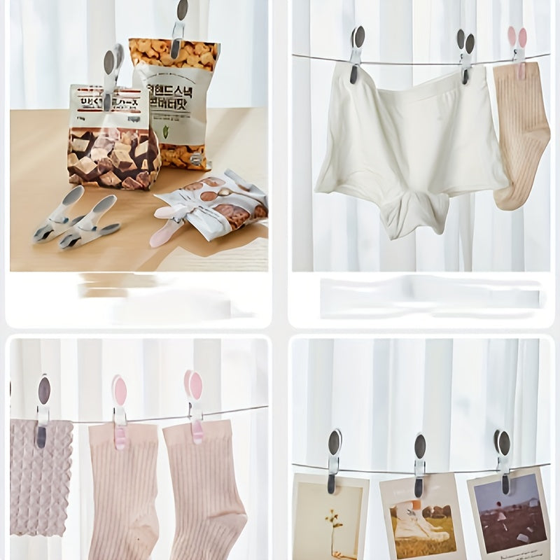 Juego de 30 pinzas de ropa de plástico para lavandería y almacenamiento, a prueba de viento y suaves