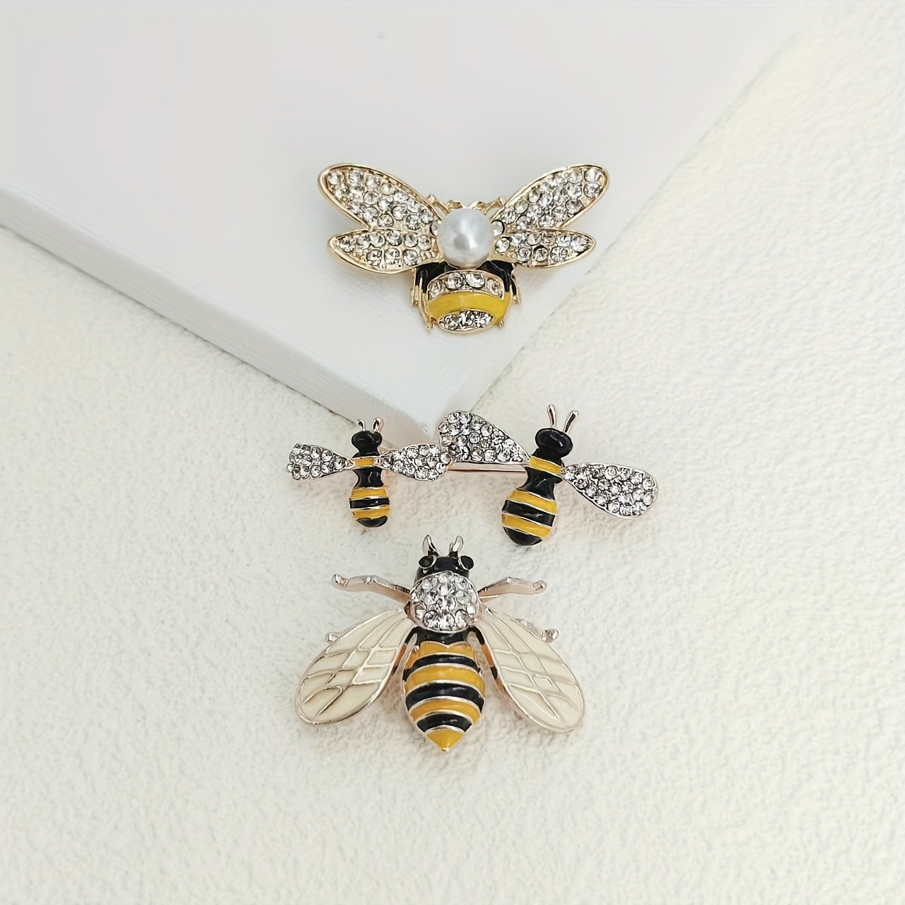 Enamel Dripping Oil Bee Brooch Set for Women Jewelry Accessories