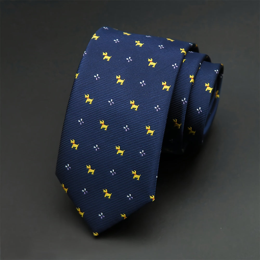 Erkaklar uchun Slim 6cm galstuk, ijodiy naqsh bilan, to'ylar, kechalar va biznes uchun