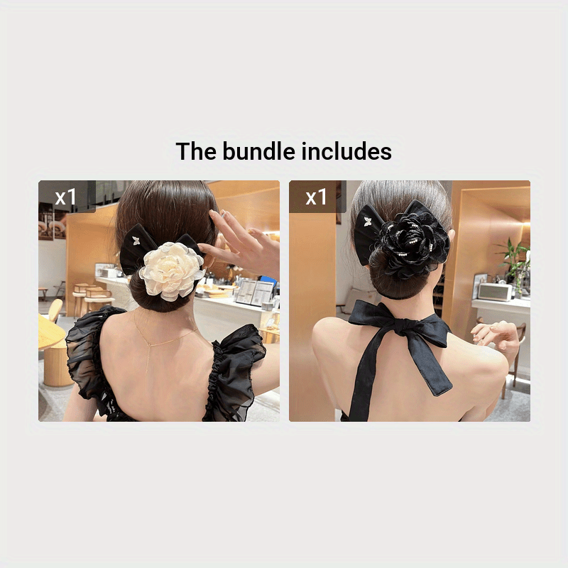 15 yoshdan oshganlar uchun polyester soch uslubi asbobi, kamon aksenti bilan, kundalik kiyim uchun mukammal.