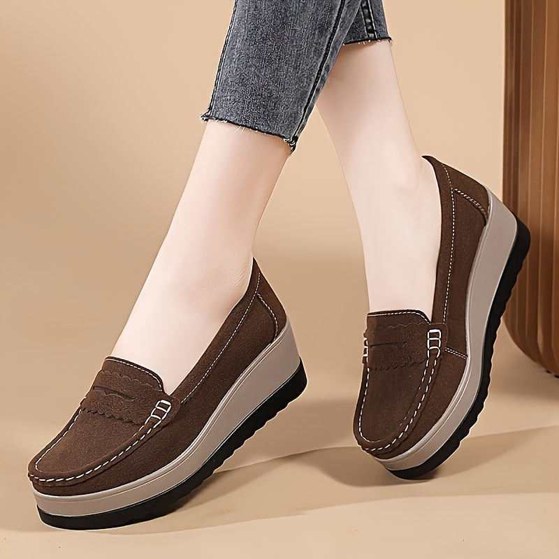 Women's Slip-On Shoes with Thick Soles, Solid Color, Summer Comfort