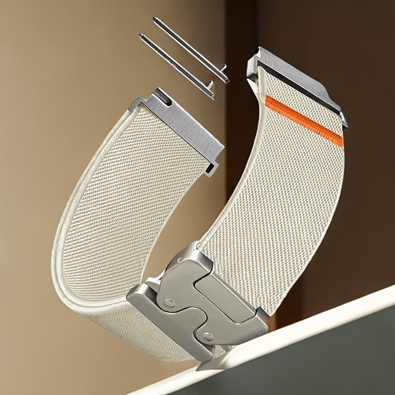 Adjustable Polyamide Watch Band Breathable Elastic Loop Strap with Parachute Buckle for Smartwatches