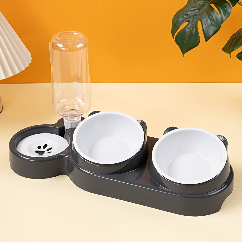 Dual-Bowl Automatic Pet Feeder and Water Dispenser for Cats and Small Dogs